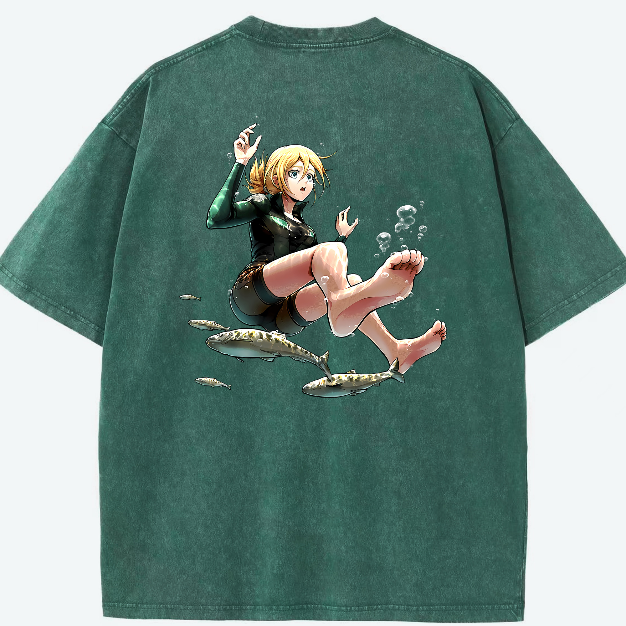 （画像用） 進撃の巨人 クリスタ·レンズ Attack on Titan Christa Lenz 綿100% ヴィンテージ風 半袖Tシャツ（背面プリント）
